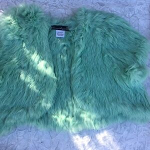 Mint Green Real Fur Jacket